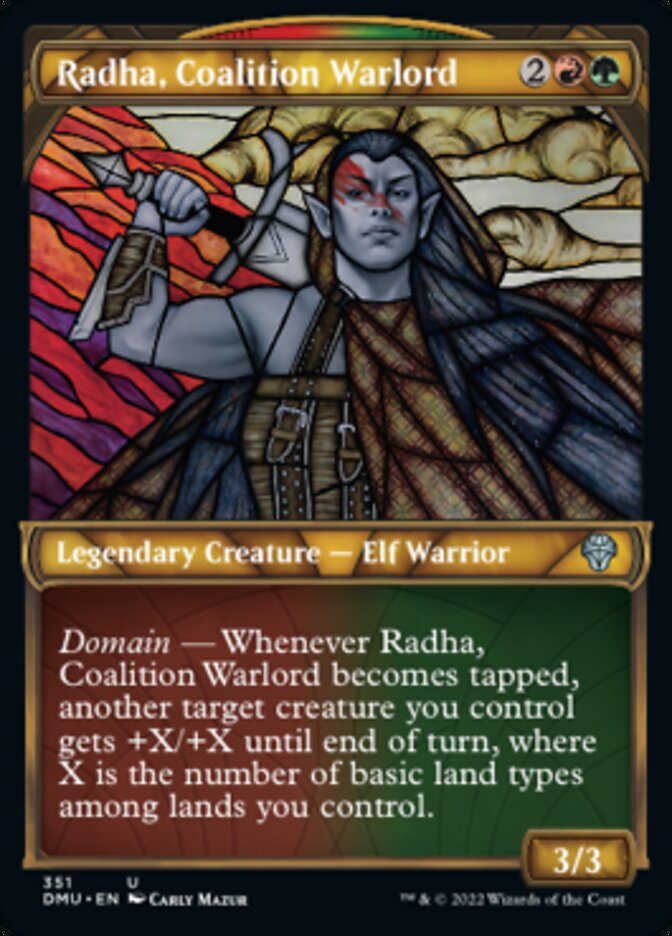 Radha, Coalition Warlord (Showcase Textured) [Dominaria United] | Yard's Games Ltd