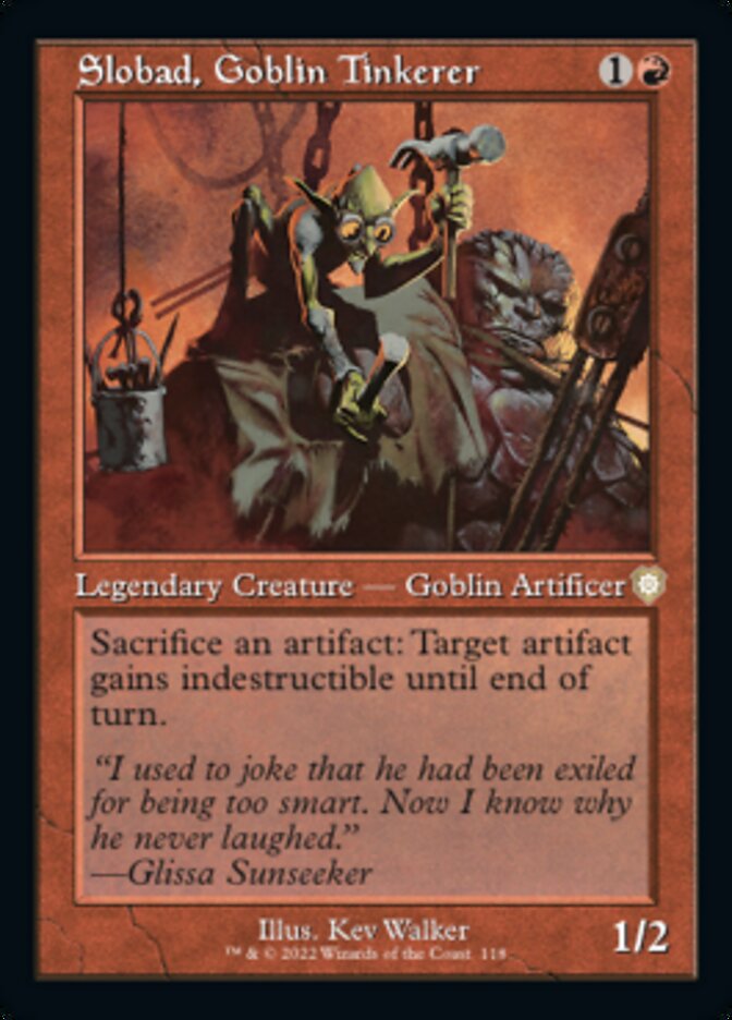 Slobad, Goblin Tinkerer (Retro) [The Brothers' War Commander] | Yard's Games Ltd