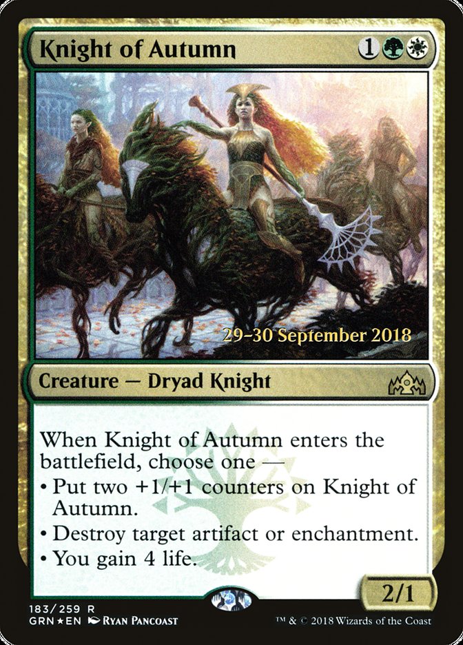 Knight of Autumn [Guilds of Ravnica Prerelease Promos] | Yard's Games Ltd