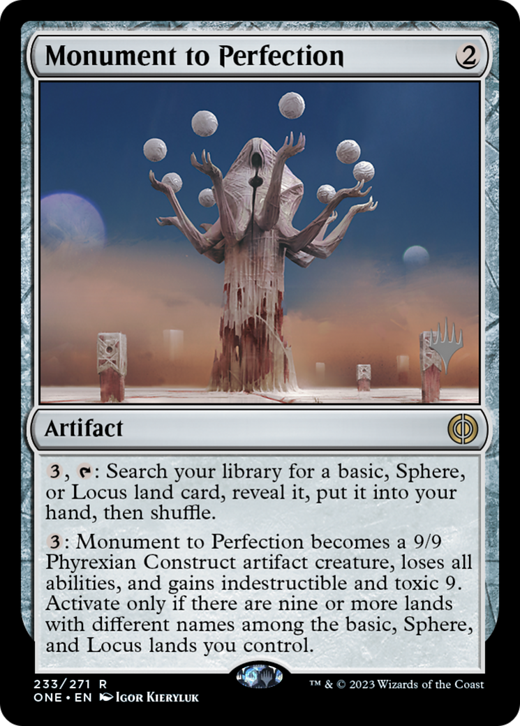 Monument to Perfection (Promo Pack) [Phyrexia: All Will Be One Promos] | Yard's Games Ltd
