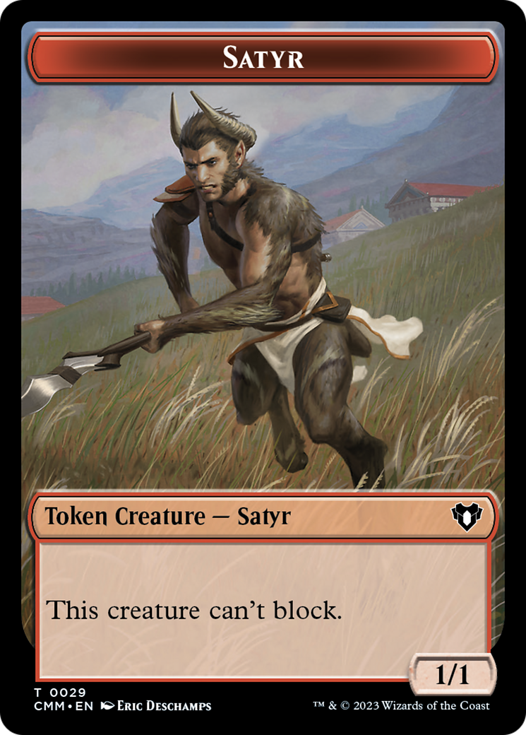 Saproling // Satyr Double-Sided Token [Commander Masters Tokens] | Yard's Games Ltd