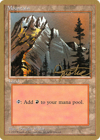 Mountain (A) - 1996 Mark Justice (4ED) [Pro Tour Collector Set] | Yard's Games Ltd