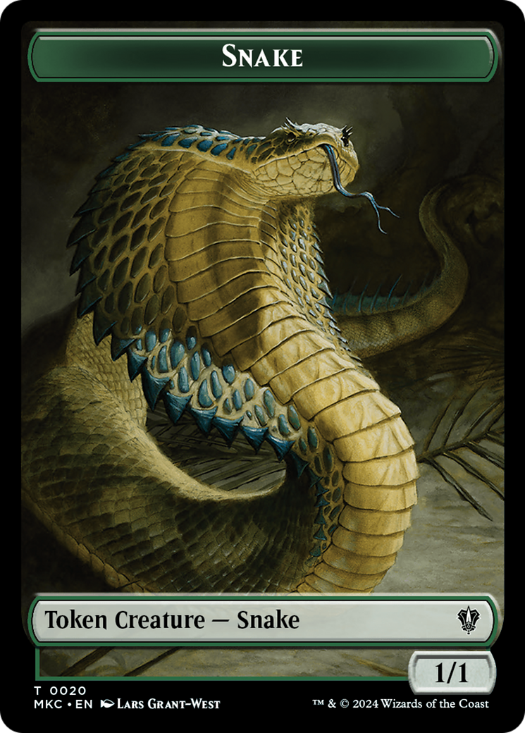 Snake // Morph Double-Sided Token [Murders at Karlov Manor Commander Tokens] | Yard's Games Ltd