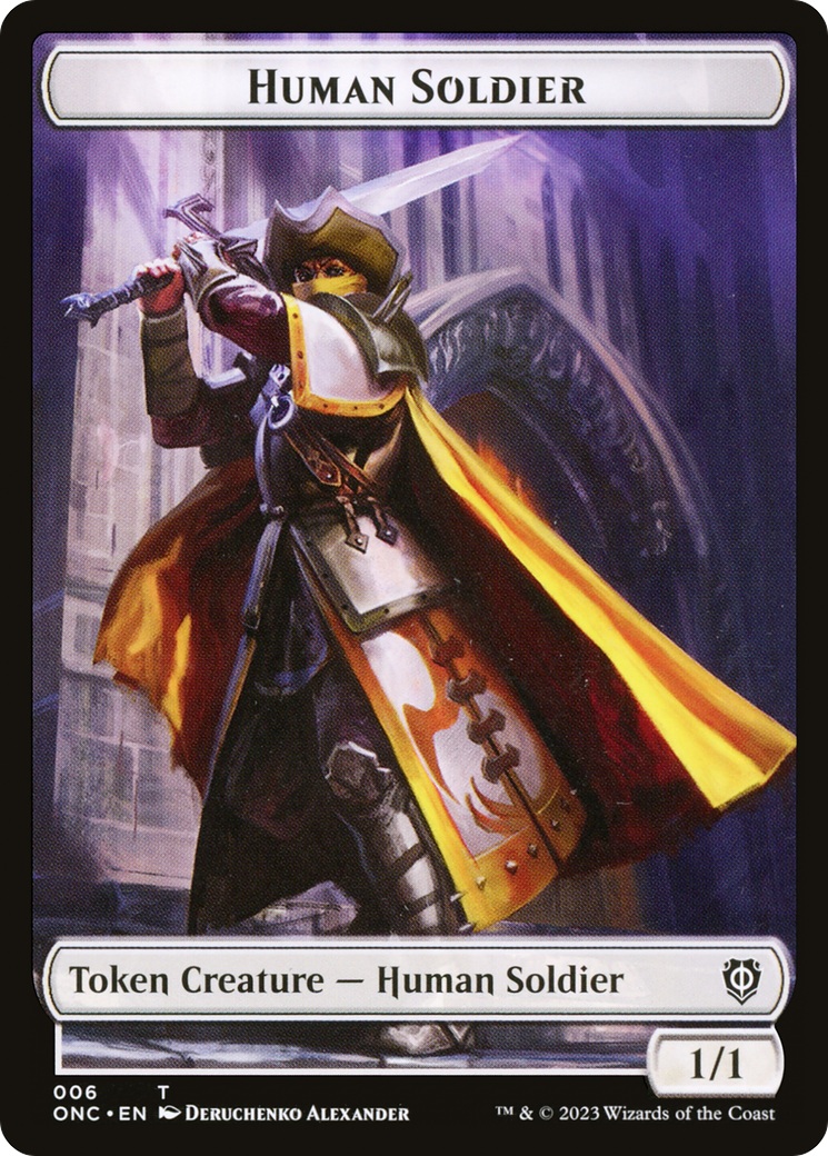 Human Soldier // Elephant Double-Sided Token [Phyrexia: All Will Be One Commander Tokens] | Yard's Games Ltd