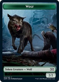 Wolf // Golem Double-Sided Token [Double Masters Tokens] | Yard's Games Ltd