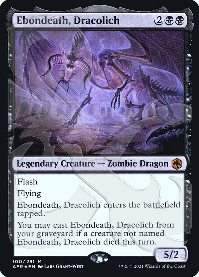 Ebondeath, Dracolich (Ampersand Promo) [Dungeons & Dragons: Adventures in the Forgotten Realms Promos] | Yard's Games Ltd