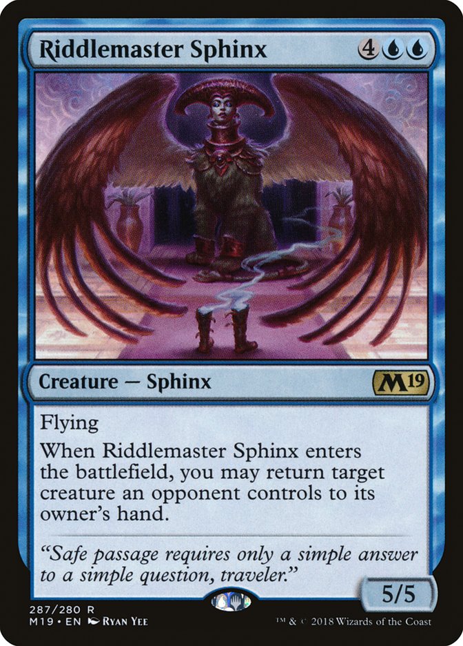 Riddlemaster Sphinx [Core Set 2019] | Yard's Games Ltd