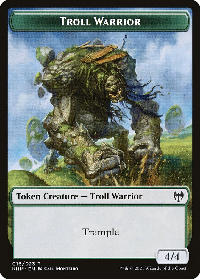 Treasure // Troll Warrior Double-Sided Token [Kaldheim Tokens] | Yard's Games Ltd