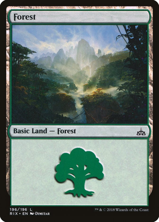 Forest (196) [Rivals of Ixalan] | Yard's Games Ltd
