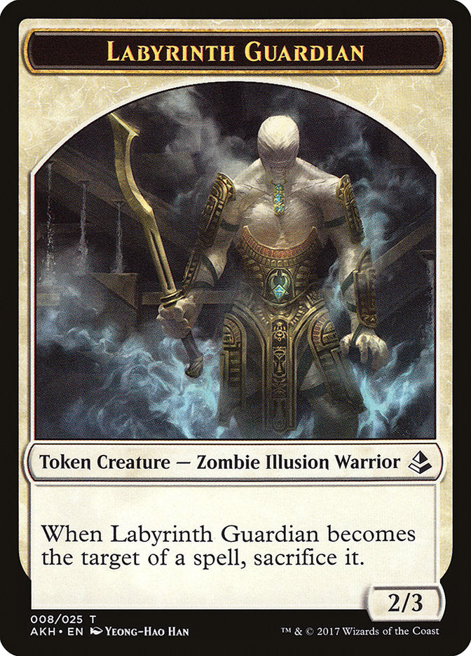 Warrior // Labyrinth Guardian Double-Sided Token [Amonkhet Tokens] | Yard's Games Ltd