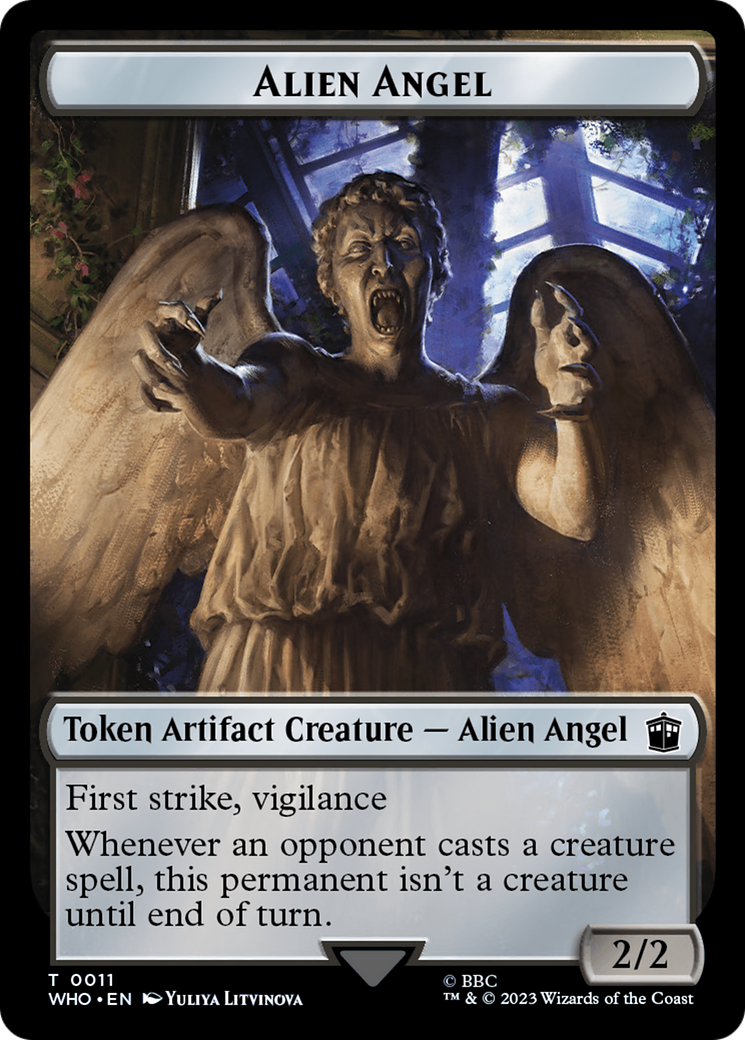 Alien Angel // Mark of the Rani Double-Sided Token [Doctor Who Tokens] | Yard's Games Ltd