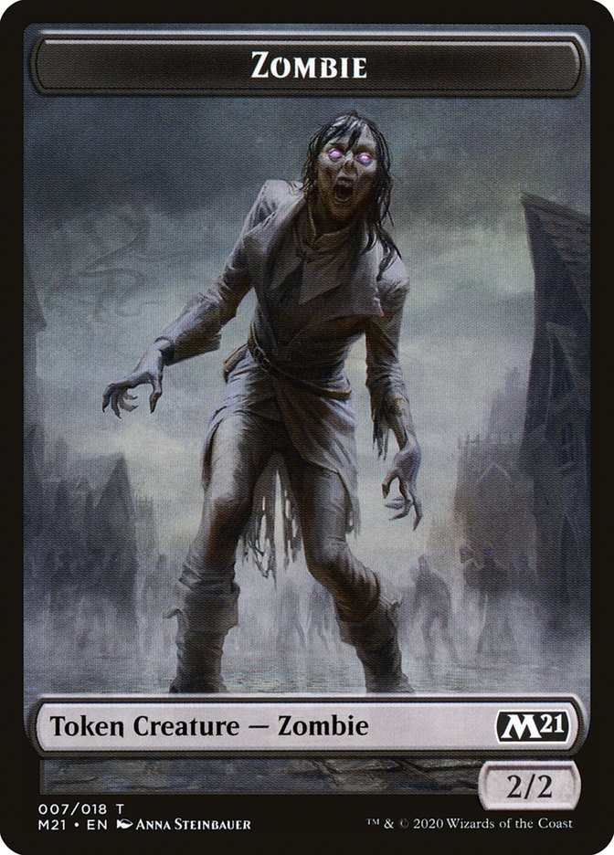 Zombie Token [Core Set 2021 Tokens] | Yard's Games Ltd