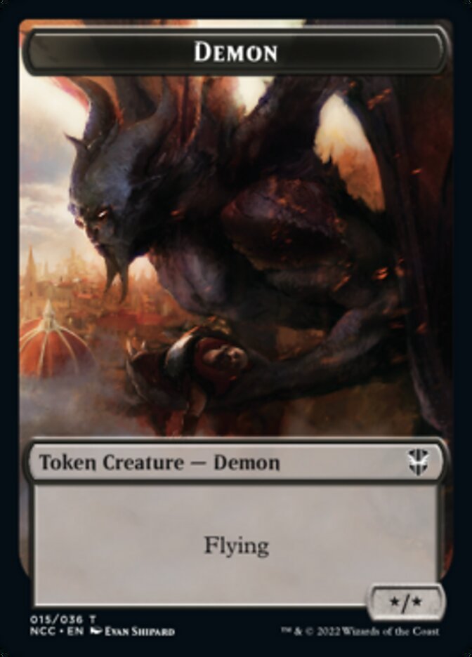 Demon // Copy Double-Sided Token [Streets of New Capenna Commander Tokens] | Yard's Games Ltd