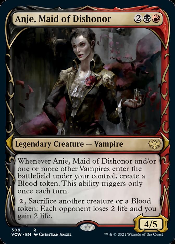 Anje, Maid of Dishonor (Showcase Fang Frame) [Innistrad: Crimson Vow] | Yard's Games Ltd