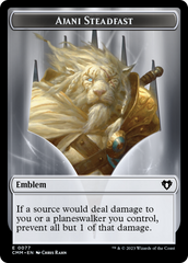 Ajani Steadfast Emblem // Wizard Double-Sided Token [Commander Masters Tokens] | Yard's Games Ltd