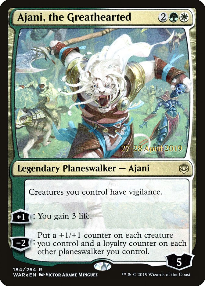 Ajani, the Greathearted [War of the Spark Prerelease Promos] | Yard's Games Ltd