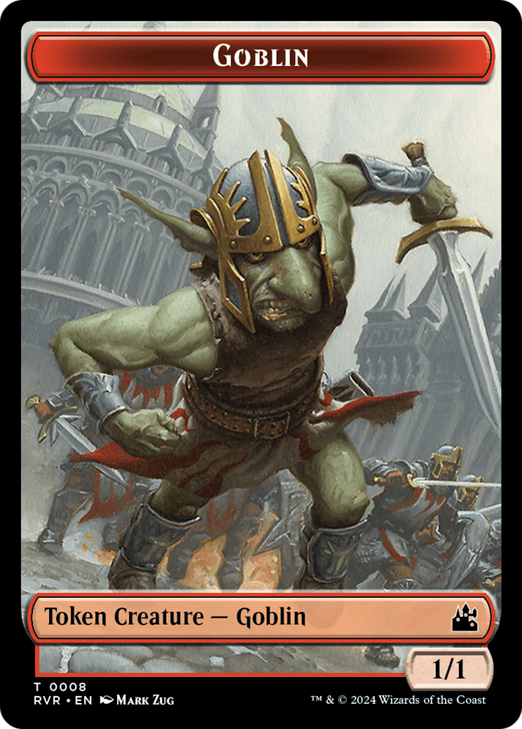 Goblin (0008) // Rhino Double-Sided Token [Ravnica Remastered Tokens] | Yard's Games Ltd