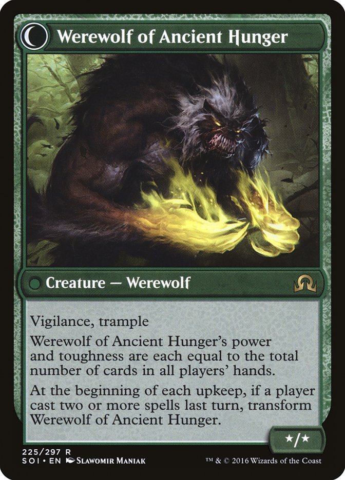 Sage of Ancient Lore // Werewolf of Ancient Hunger [Shadows over Innistrad] | Yard's Games Ltd