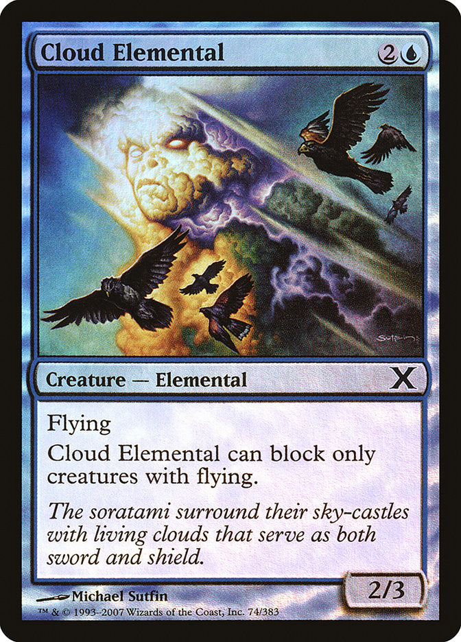 Cloud Elemental (Premium Foil) [Tenth Edition] | Yard's Games Ltd