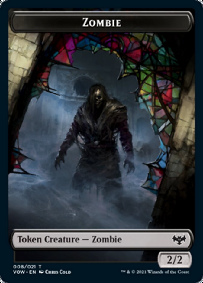Zombie (008) // Spirit (002) Double-Sided Token [Innistrad: Crimson Vow Tokens] | Yard's Games Ltd