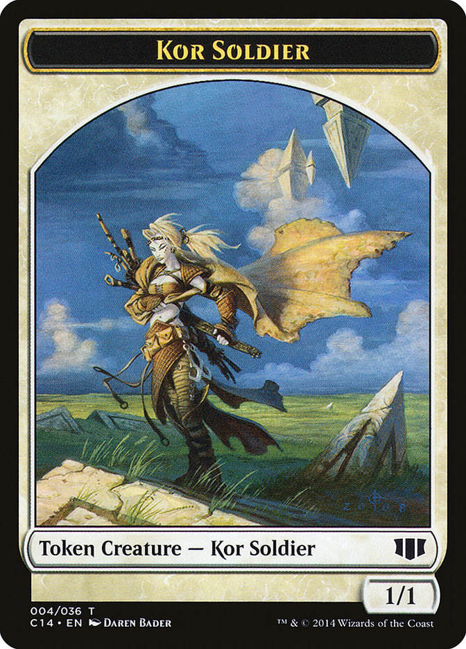 Kor Soldier // Pegasus Double-Sided Token [Commander 2014 Tokens] | Yard's Games Ltd