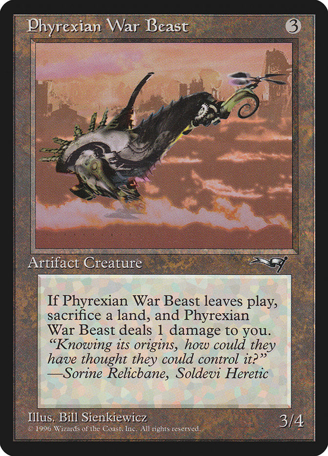 Phyrexian War Beast (Signature on Left) [Alliances] | Yard's Games Ltd