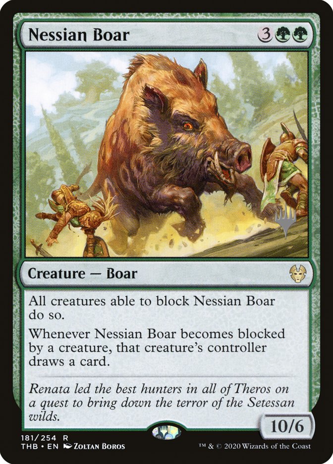 Nessian Boar (Promo Pack) [Theros Beyond Death Promos] | Yard's Games Ltd
