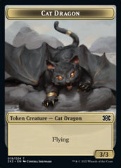 Cat Dragon // Knight Double-Sided Token [Double Masters 2022 Tokens] | Yard's Games Ltd