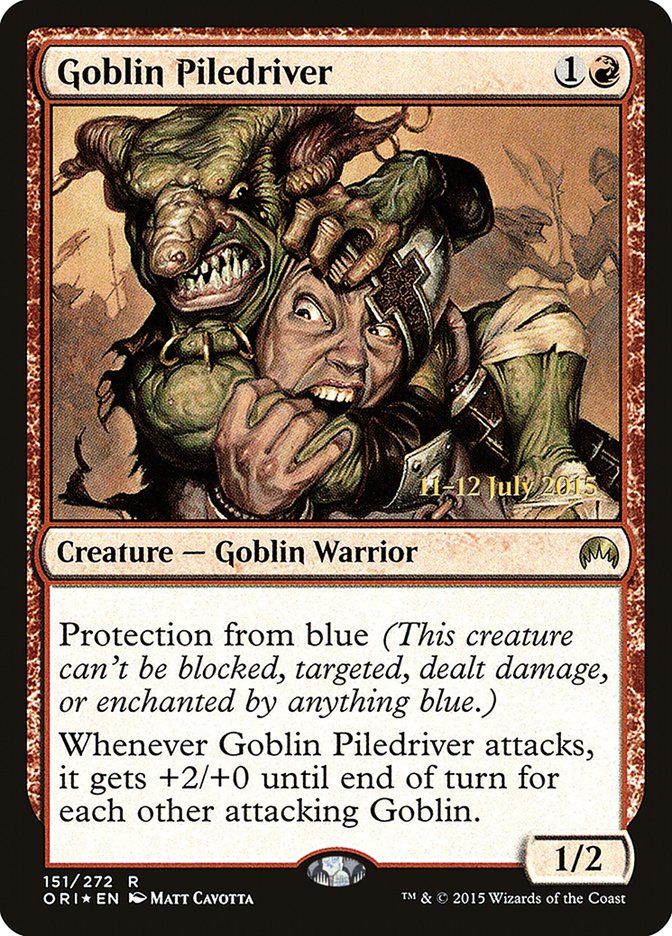 Goblin Piledriver [Magic Origins Prerelease Promos] | Yard's Games Ltd