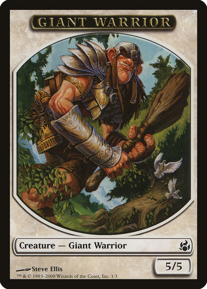 Giant Warrior Token [Morningtide Tokens] | Yard's Games Ltd
