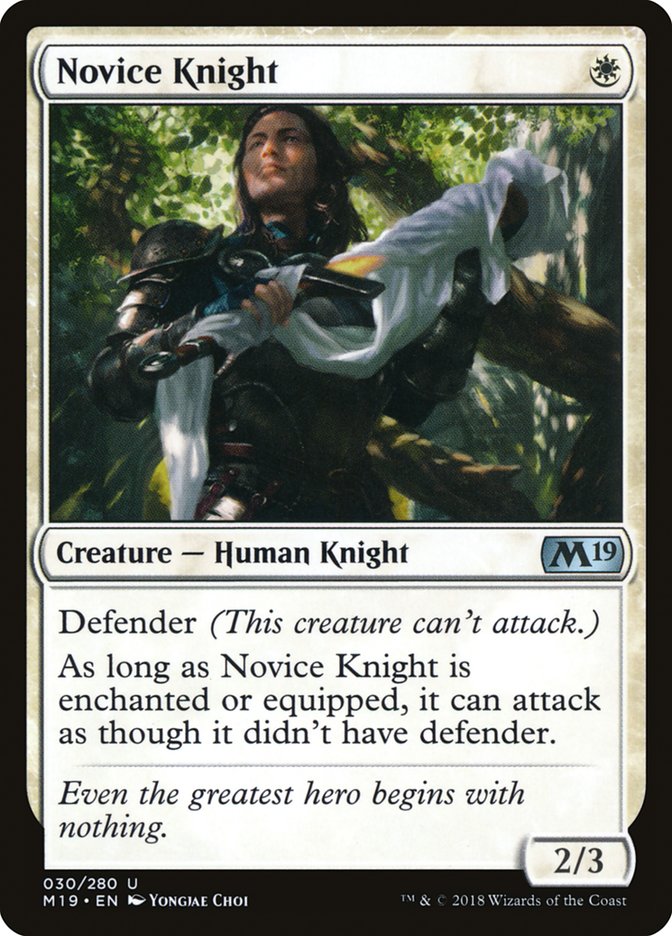 Novice Knight [Core Set 2019] | Yard's Games Ltd
