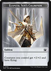 Warrior // Elspeth, Sun's Champion Emblem Double-Sided Token [March of the Machine Commander Tokens] | Yard's Games Ltd