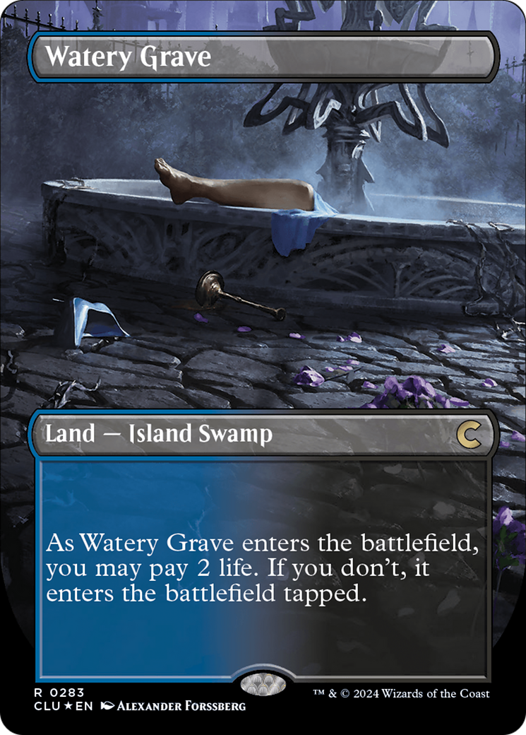 Watery Grave (Borderless) [Ravnica: Clue Edition] | Yard's Games Ltd
