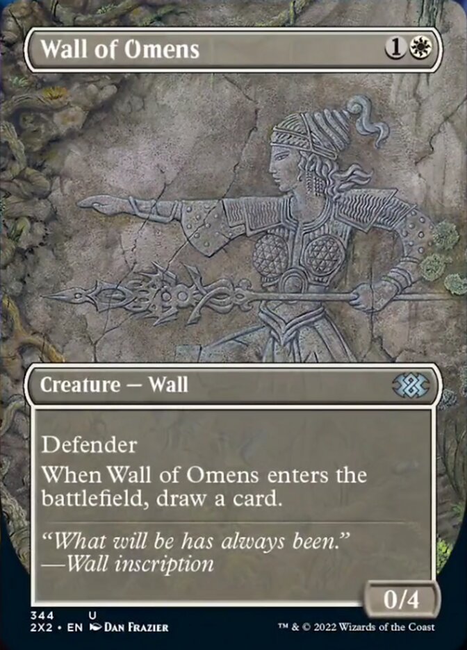 Wall of Omens (Borderless Alternate Art) [Double Masters 2022] | Yard's Games Ltd