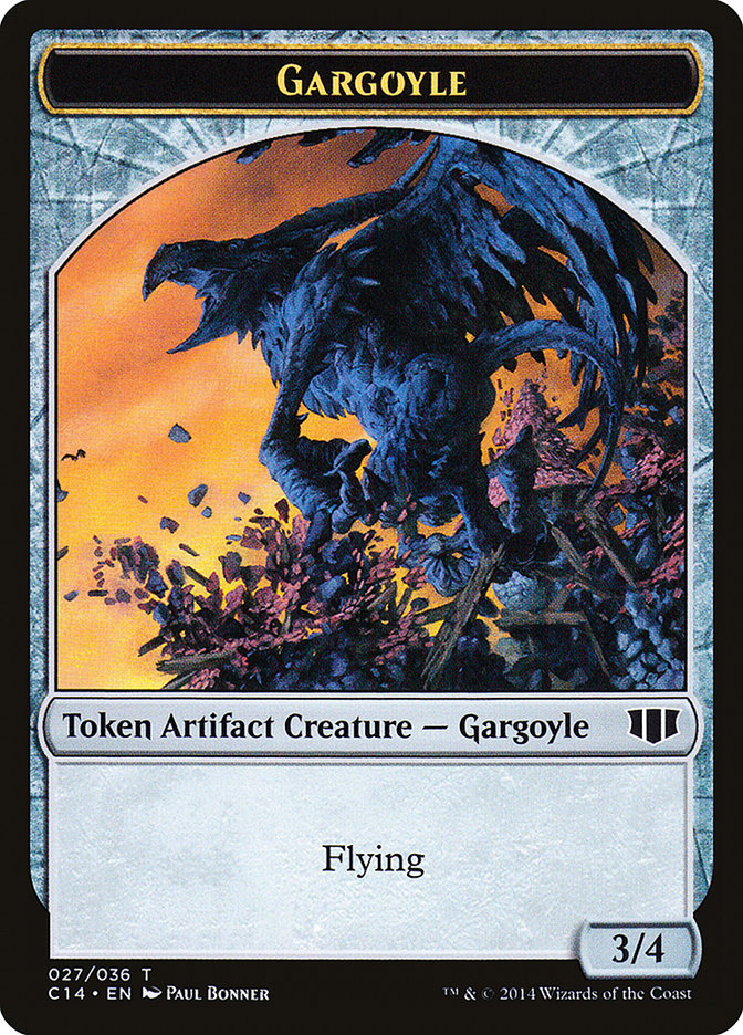 Gargoyle // Elf Warrior Double-Sided Token [Commander 2014 Tokens] | Yard's Games Ltd