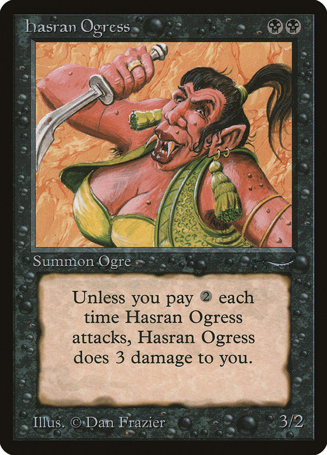 Hasran Ogress (Dark Mana Cost) [Arabian Nights] | Yard's Games Ltd