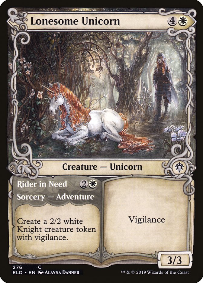 Lonesome Unicorn // Rider in Need (Showcase) [Throne of Eldraine] | Yard's Games Ltd