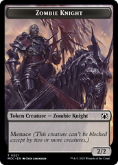 Zombie Knight // Human (6) Double-Sided Token [March of the Machine Commander Tokens] | Yard's Games Ltd