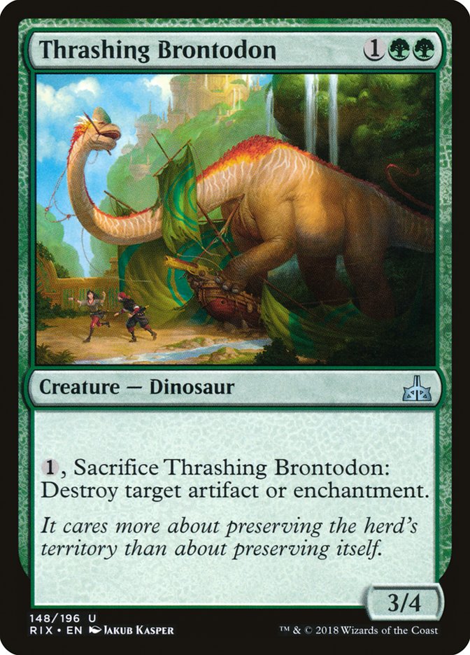 Thrashing Brontodon [Rivals of Ixalan] | Yard's Games Ltd