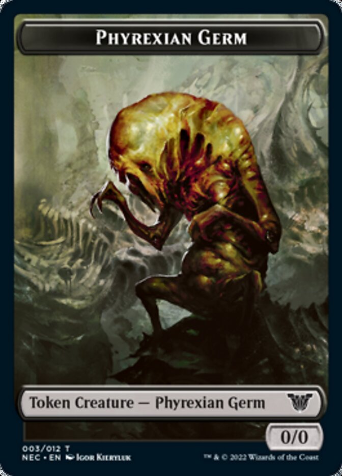 Phyrexian Germ // Spirit (002) Double-Sided Token [Kamigawa: Neon Dynasty Commander Tokens] | Yard's Games Ltd