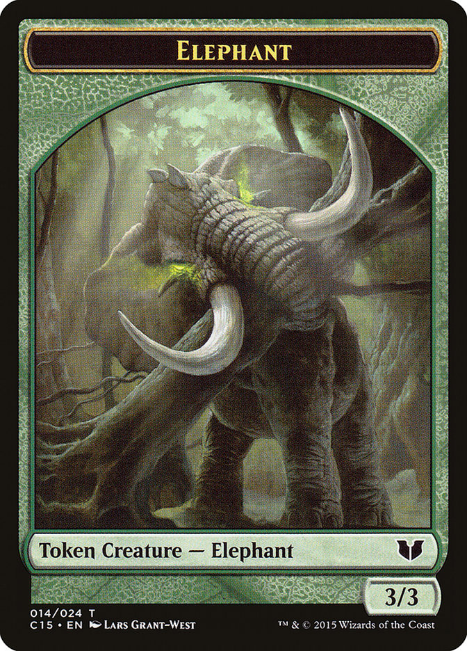 Elephant // Saproling Double-Sided Token [Commander 2015 Tokens] | Yard's Games Ltd