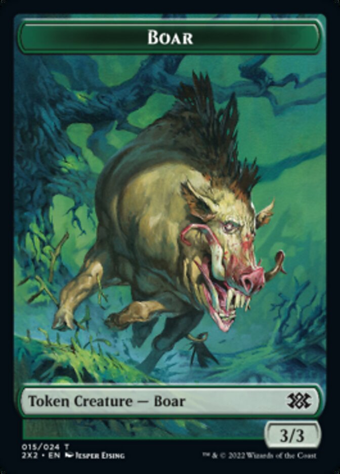 Boar // Soldier Double-Sided Token [Double Masters 2022 Tokens] | Yard's Games Ltd