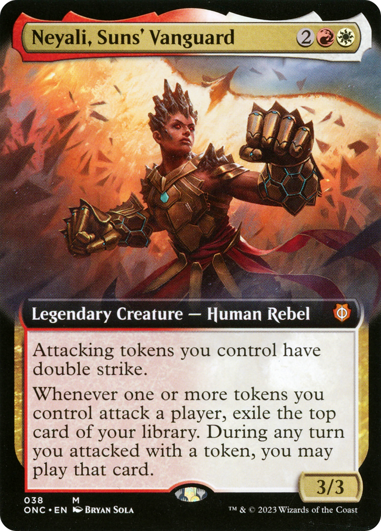 Neyali, Suns' Vanguard (Extended Art) [Phyrexia: All Will Be One Commander] | Yard's Games Ltd