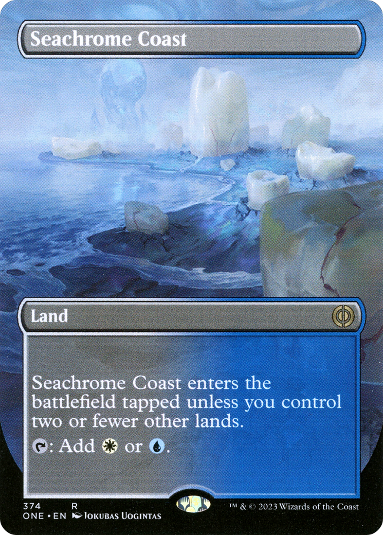 Seachrome Coast (Borderless Alternate Art) [Phyrexia: All Will Be One] | Yard's Games Ltd