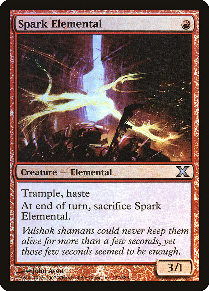 Spark Elemental (Premium Foil) [Tenth Edition] | Yard's Games Ltd