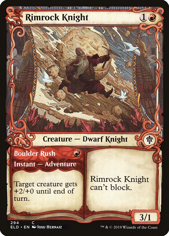 Rimrock Knight // Boulder Rush (Showcase) [Throne of Eldraine] | Yard's Games Ltd