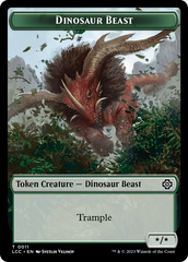 Dinosaur Beast // Dinosaur Double-Sided Token [The Lost Caverns of Ixalan Commander Tokens] | Yard's Games Ltd