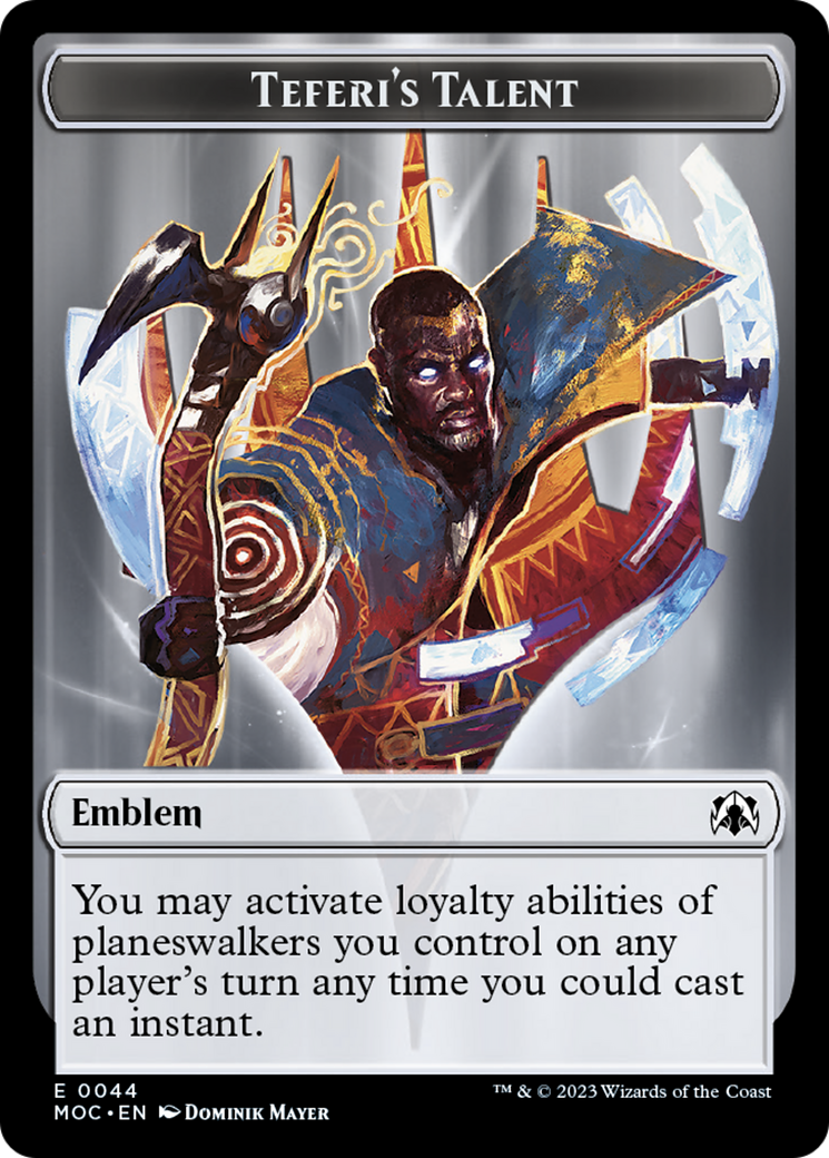Phyrexian Myr // Teferi's Talent Emblem Double-Sided Token [March of the Machine Tokens] | Yard's Games Ltd