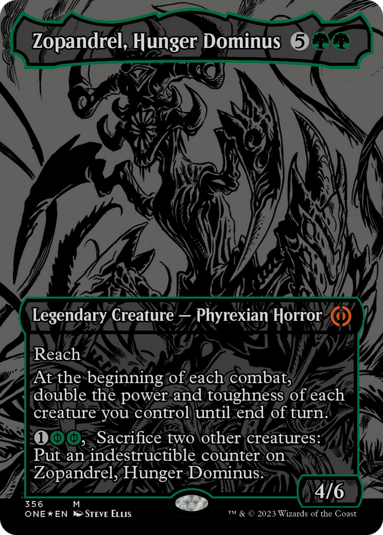 Zopandrel, Hunger Dominus (Oil Slick Raised Foil) [Phyrexia: All Will Be One] | Yard's Games Ltd