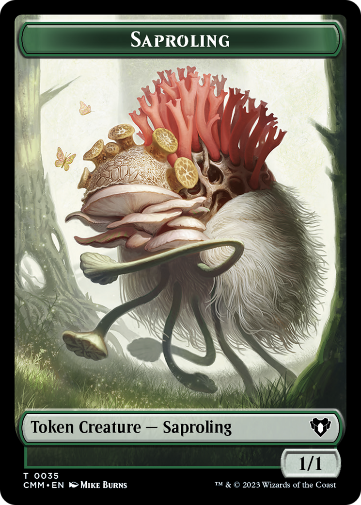 Saproling // Satyr Double-Sided Token [Commander Masters Tokens] | Yard's Games Ltd